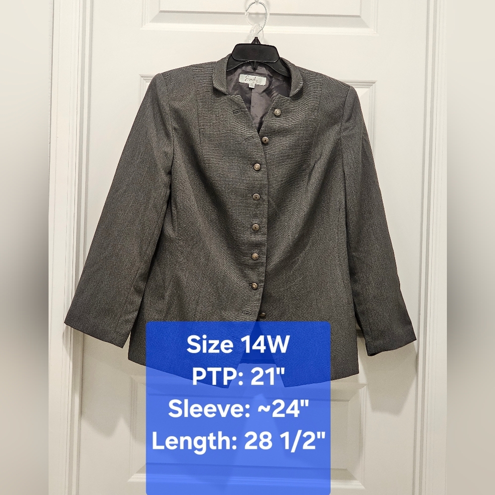 Emily...5-Button Button-Up Blazer, GUC, Size 14W (1X)